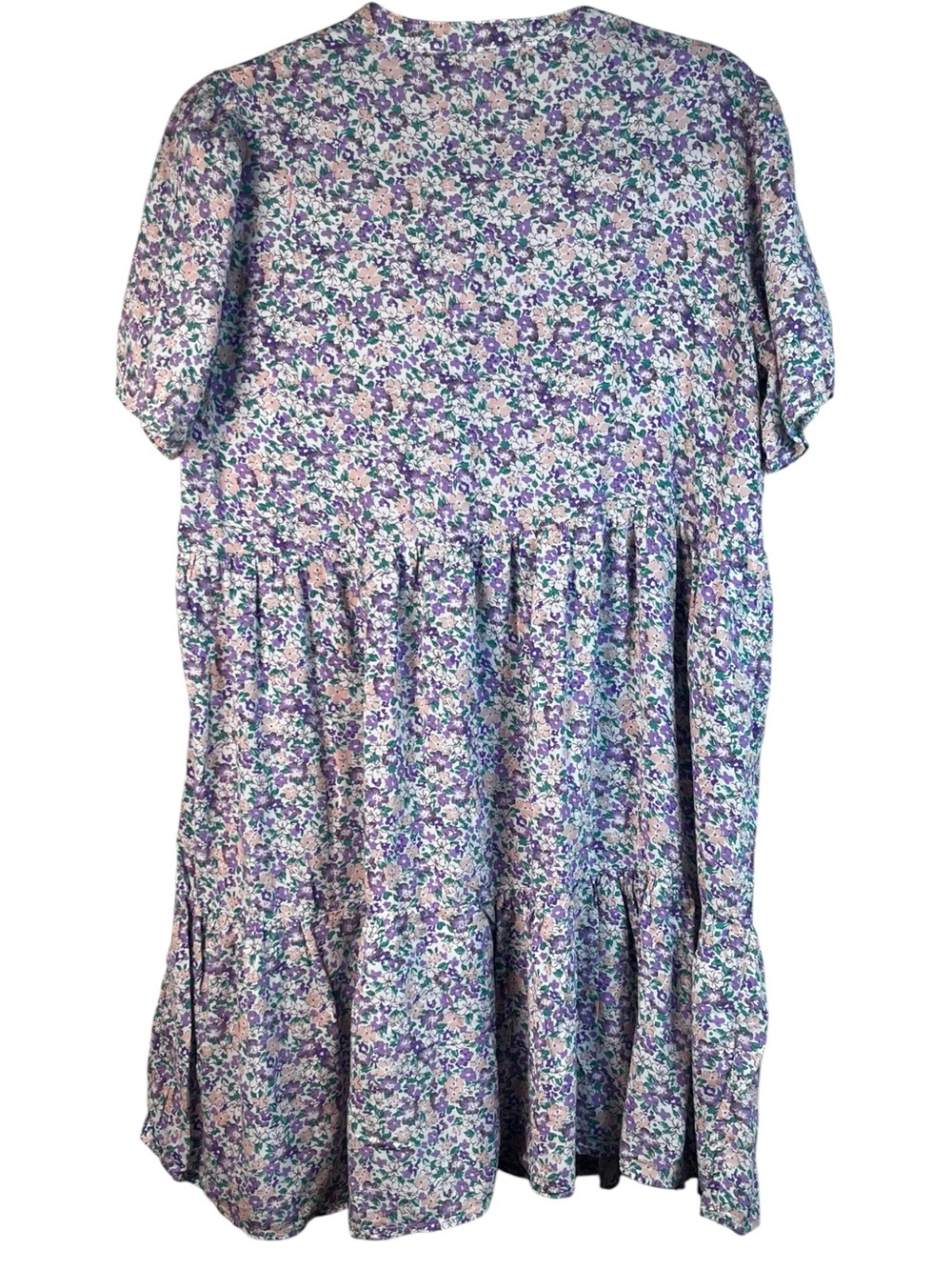 PIgalle Floral Button-Front Tiered Dress in Lavender Mix - Picture 5 of 7